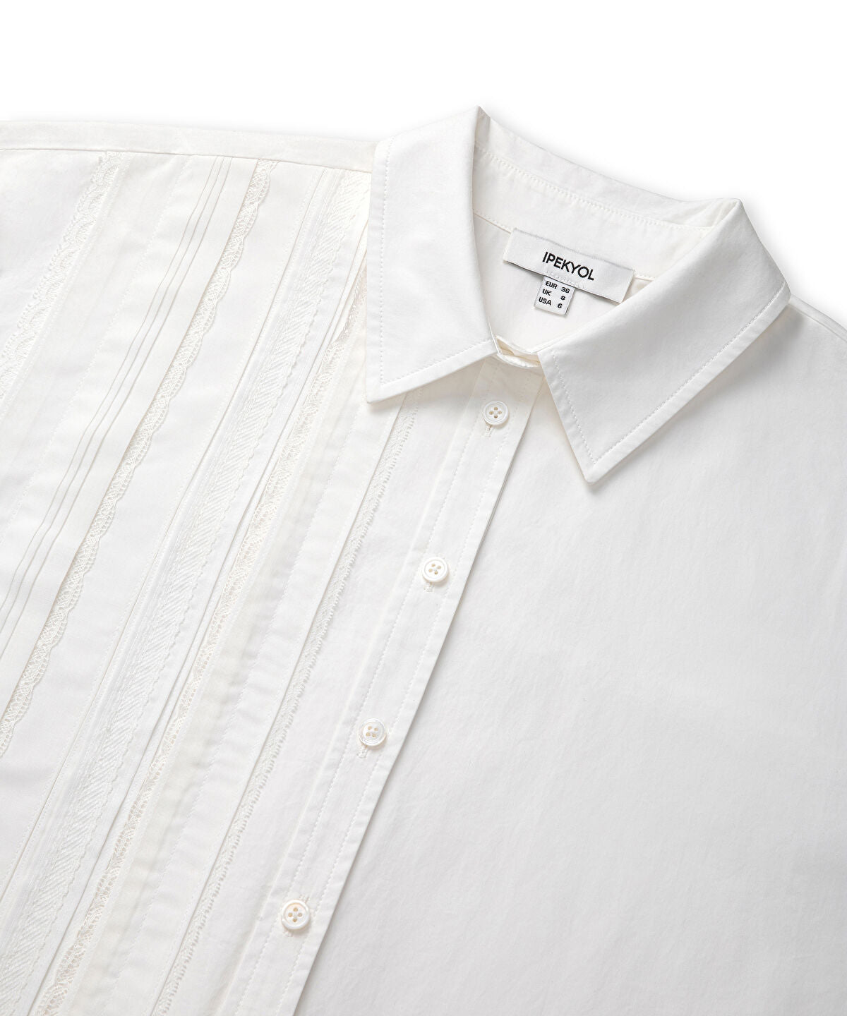 Zoomed Lace Trim Mixed Media Shirt