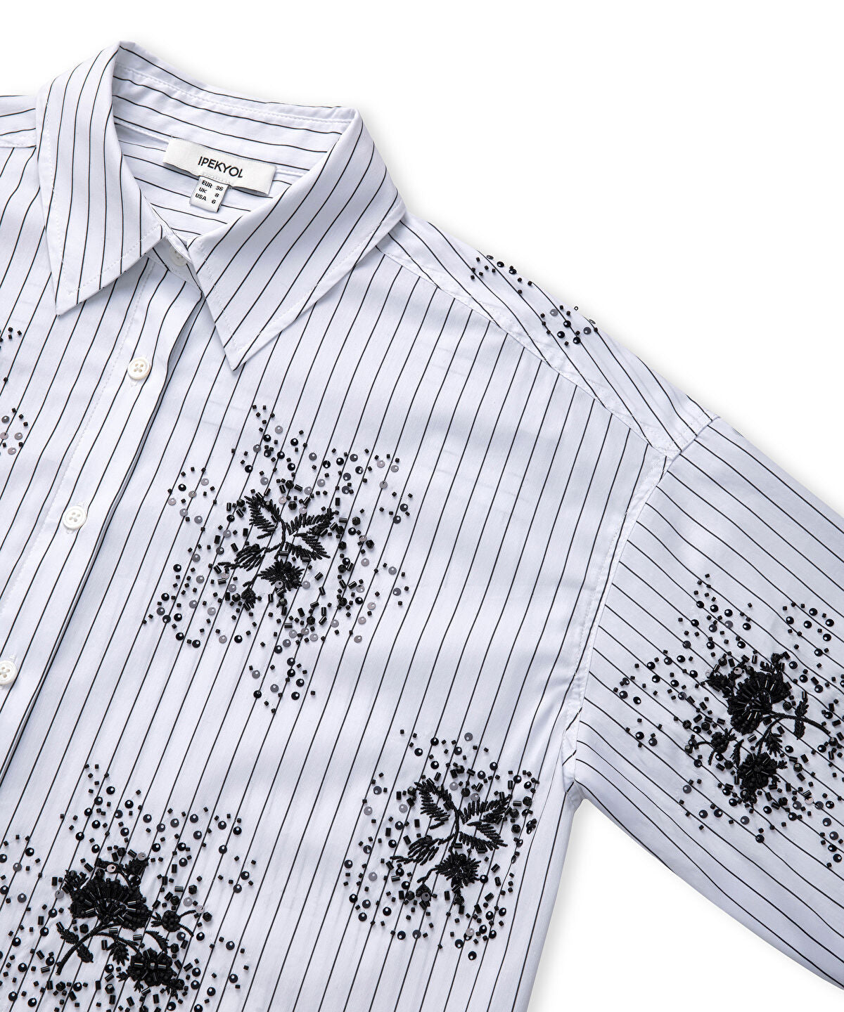 Zoomed Embellished Striped Shirt