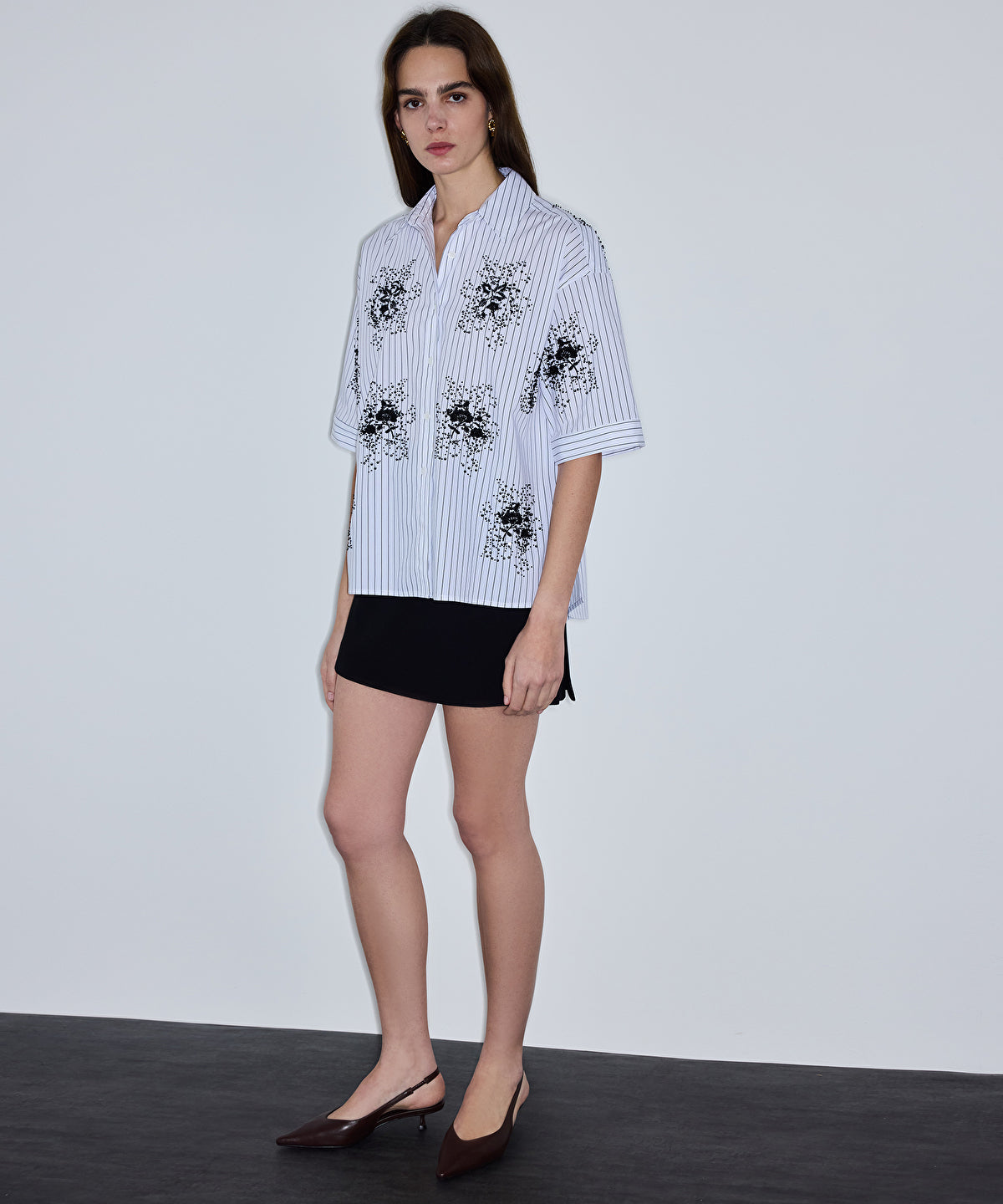 Zoomed Embellished Striped Shirt