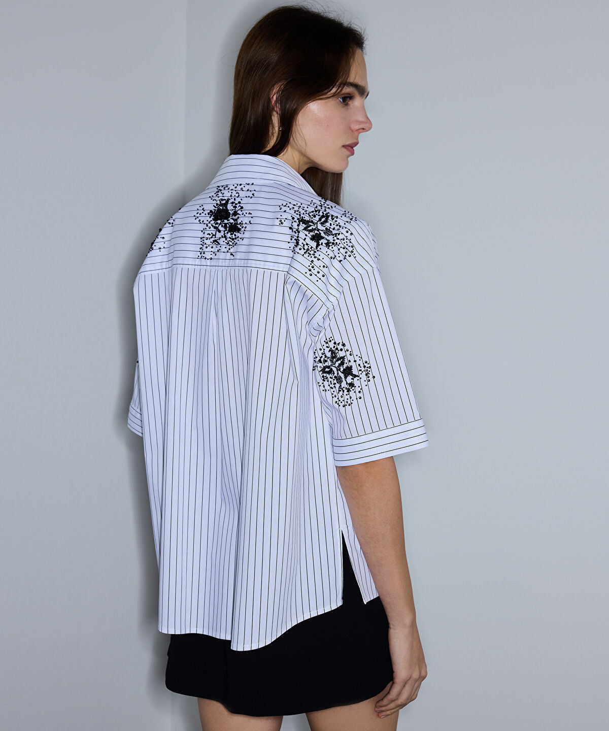 Zoomed Embellished Striped Shirt