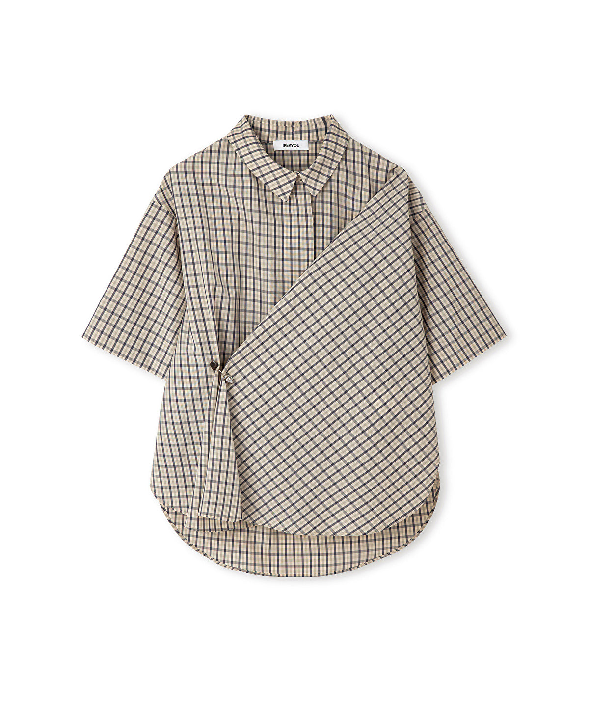 Zoomed Asymmetric Plaid Shirt