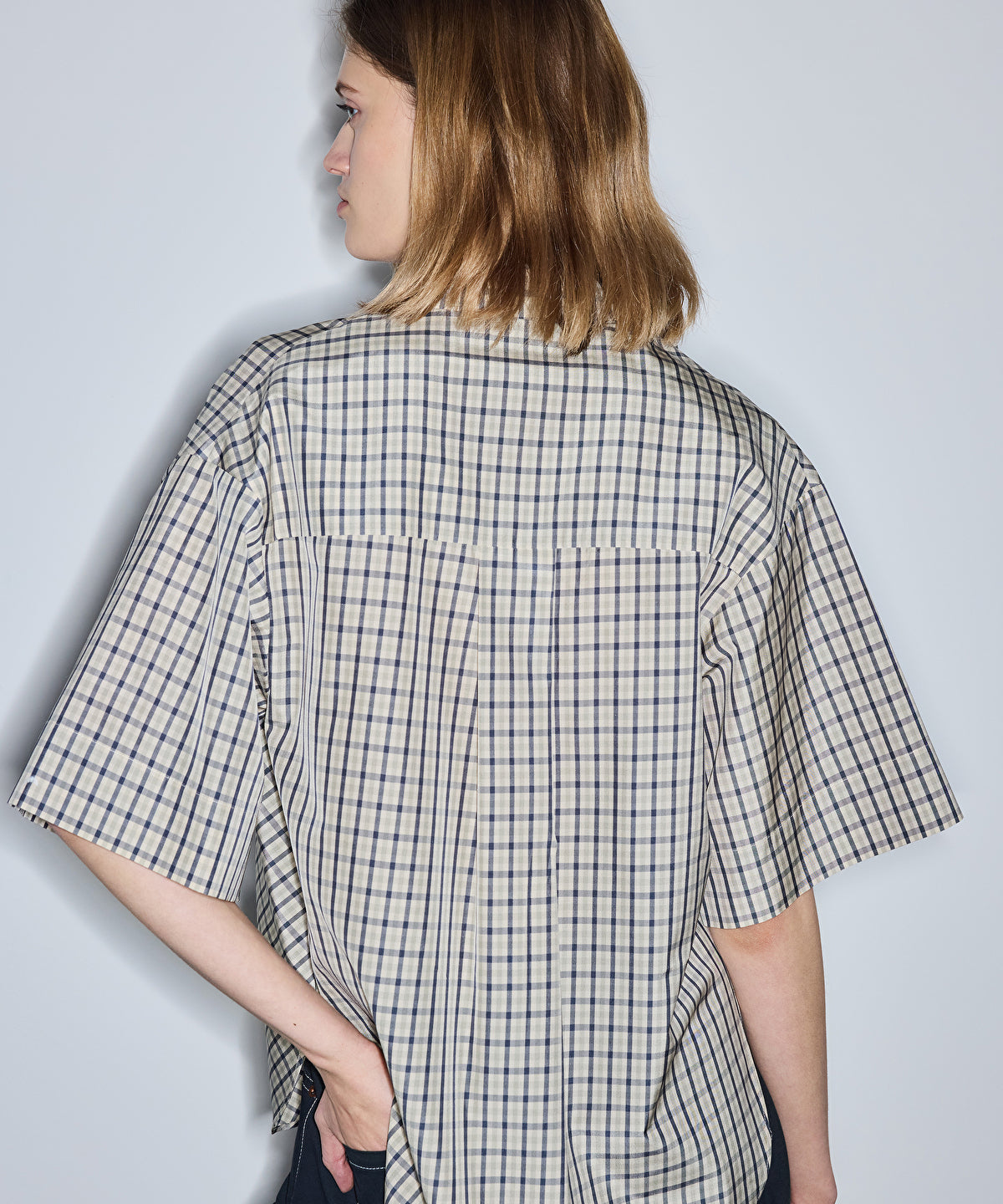 Zoomed Asymmetric Plaid Shirt