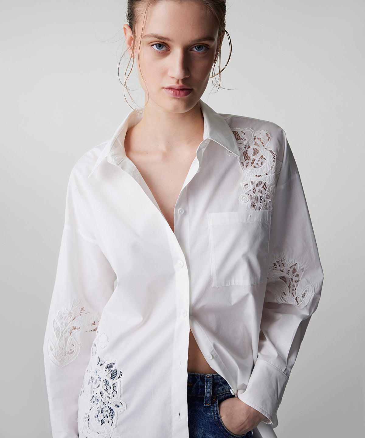 Embroidered Poplin Shirt