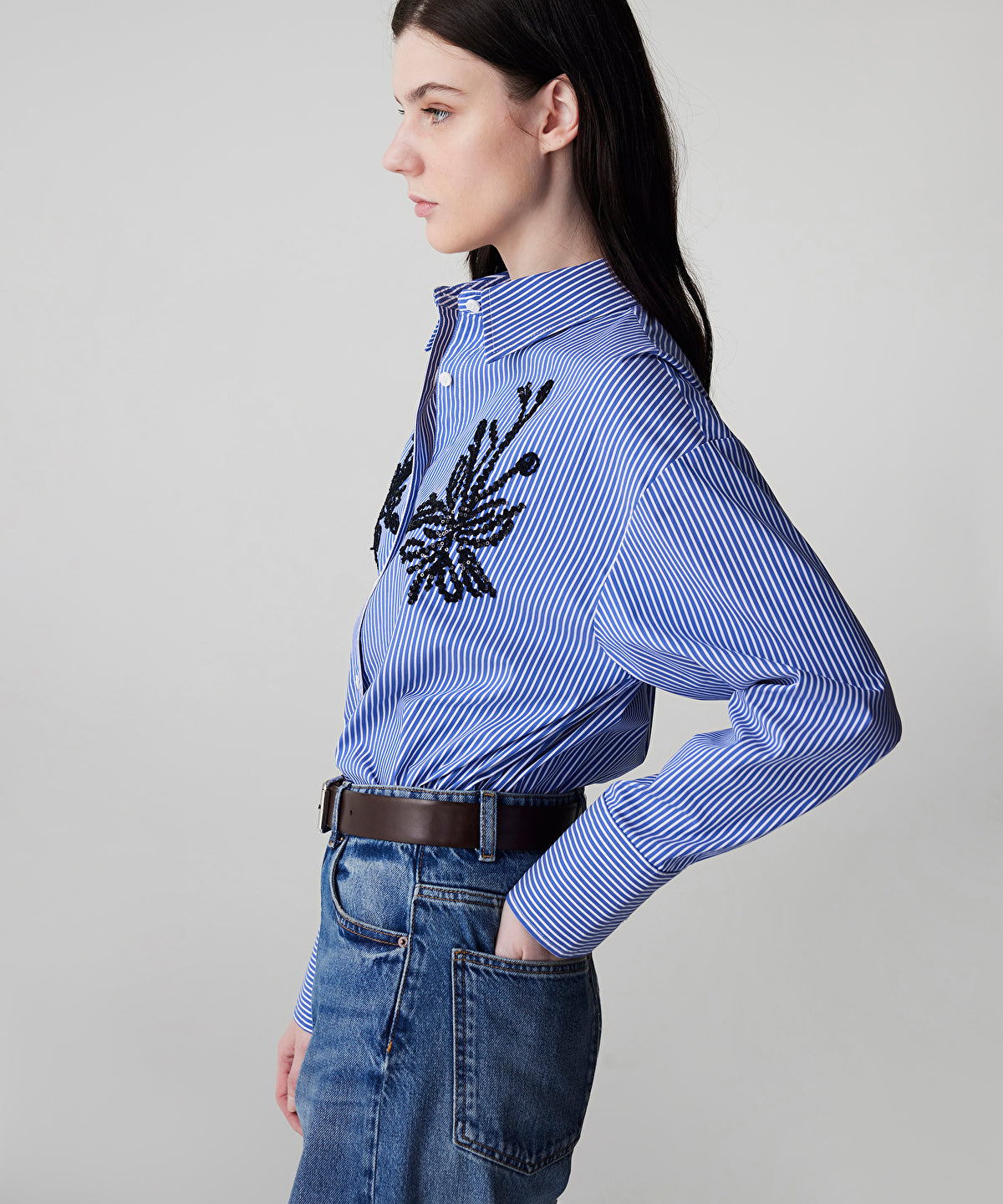 Zoomed Sequinned Striped Shirt