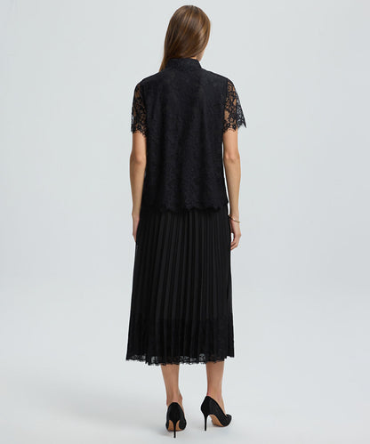 Mixed Button Lace Shirt