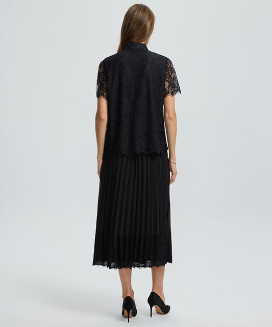 Mixed Button Lace Shirt