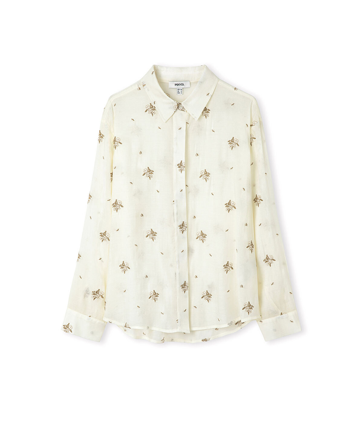 Zoomed Contrast Embroidered Shirt