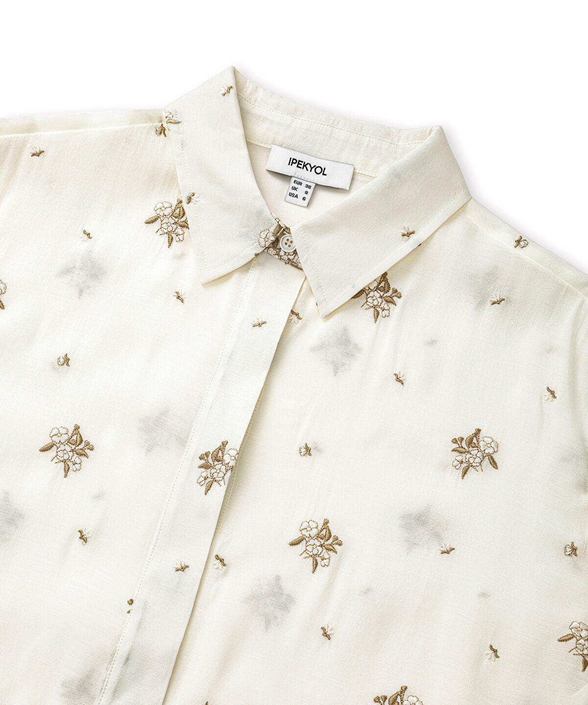 Zoomed Contrast Embroidered Shirt
