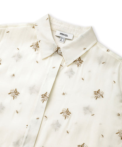 Contrast Embroidered Shirt