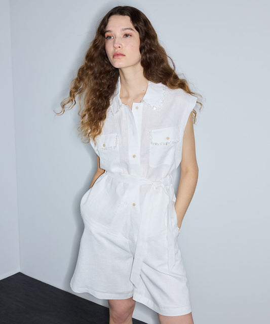 Embellished Linen Shirt