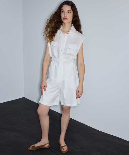 Embellished Linen Shirt