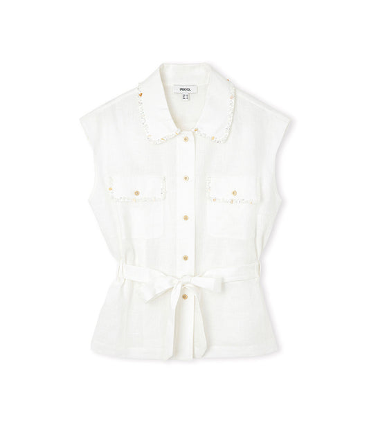Embellished Linen Shirt