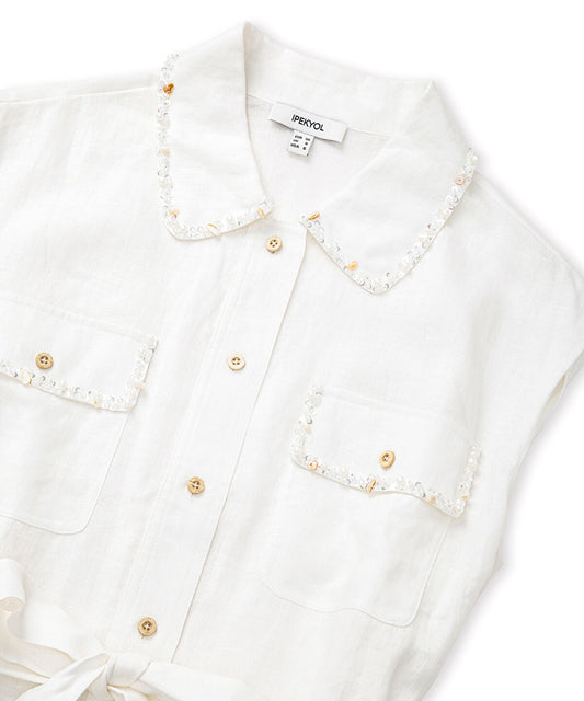 Embellished Linen Shirt
