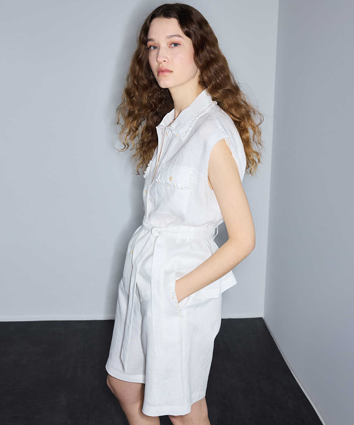 Embellished Linen Shirt
