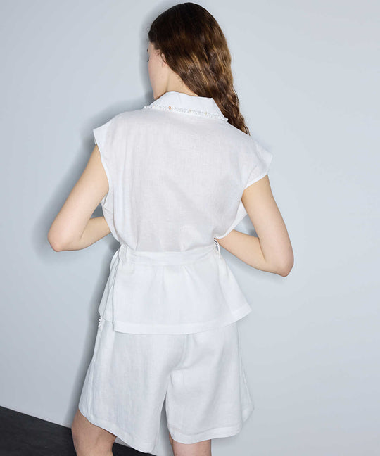 Embellished Linen Shirt