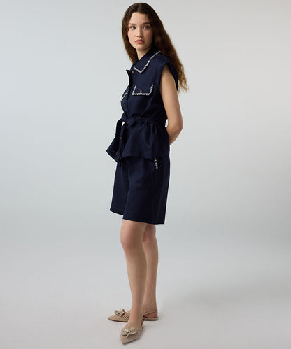 Embellished Linen Shirt