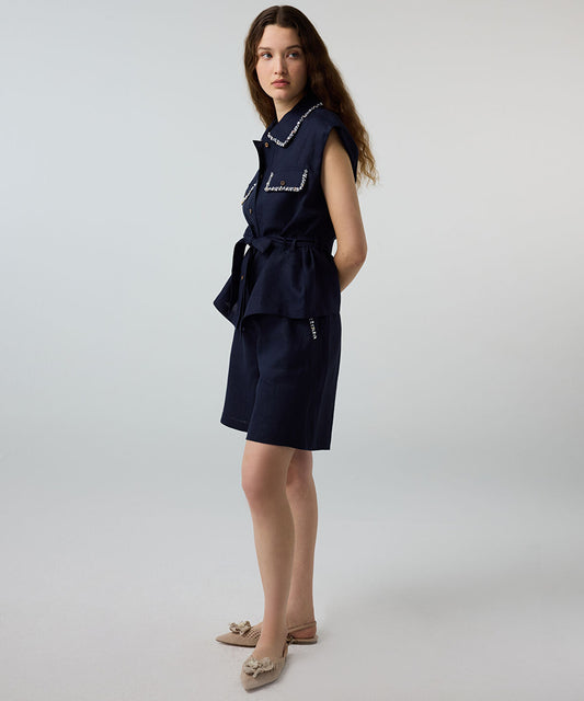 Embellished Linen Shirt