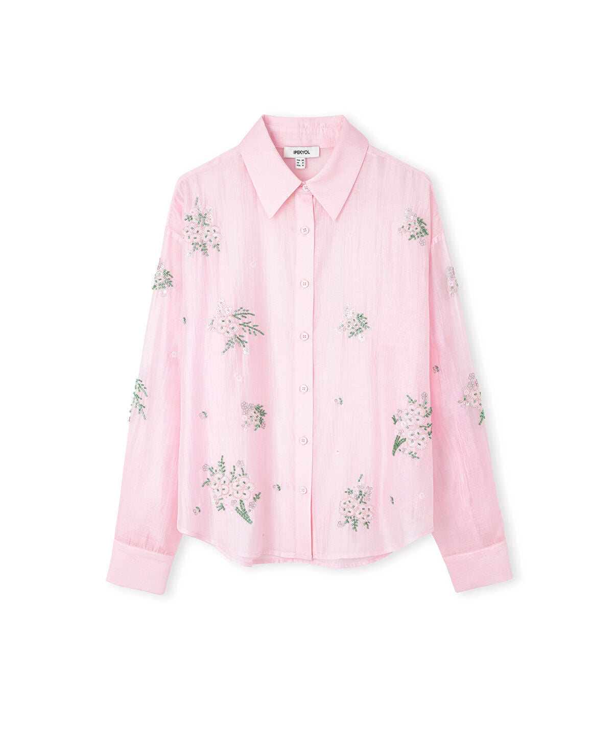 Zoomed Sequin and Bead-Embellished Shirt