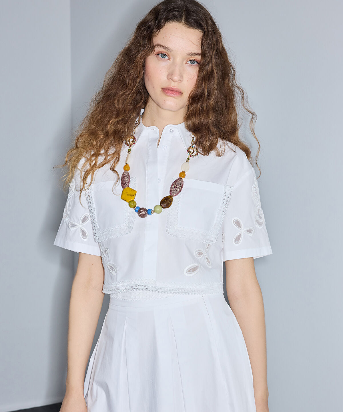 Zoomed Beaded and Embroidered Shirt