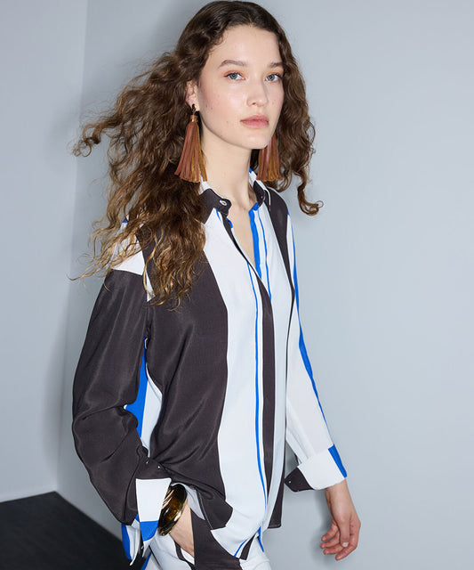 Printed Color-Block Shirt