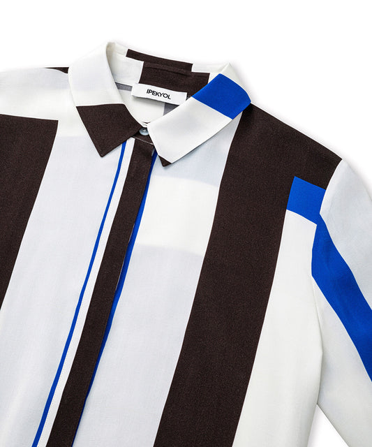 Printed Color-Block Shirt