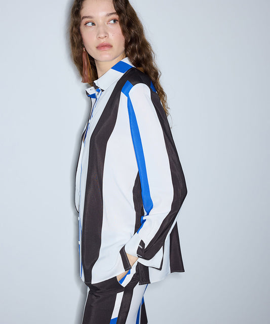 Printed Color-Block Shirt