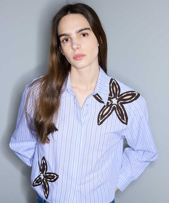 Cutout Shirt with Applique