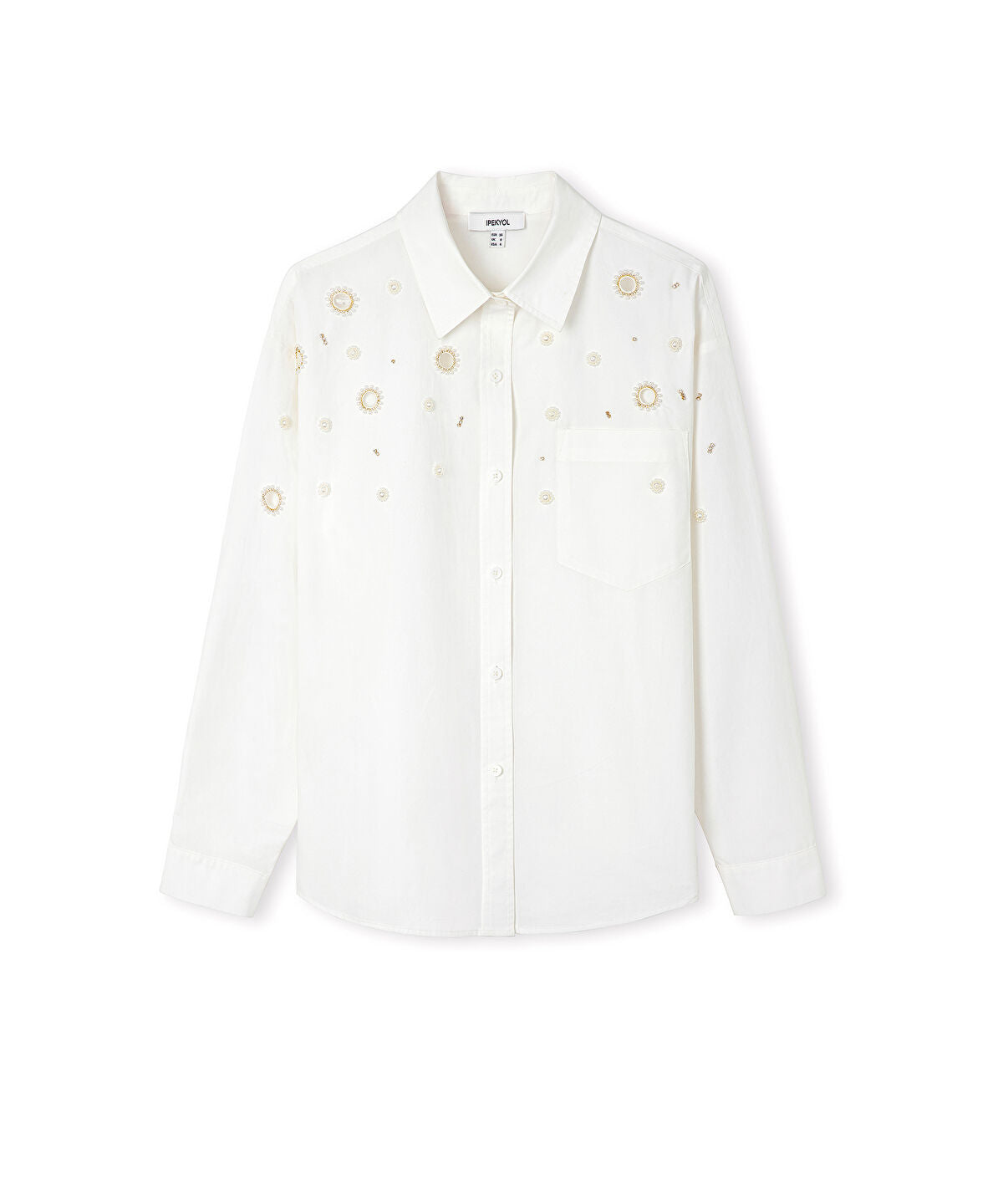 Embroidered Cutout Poplin Shirt