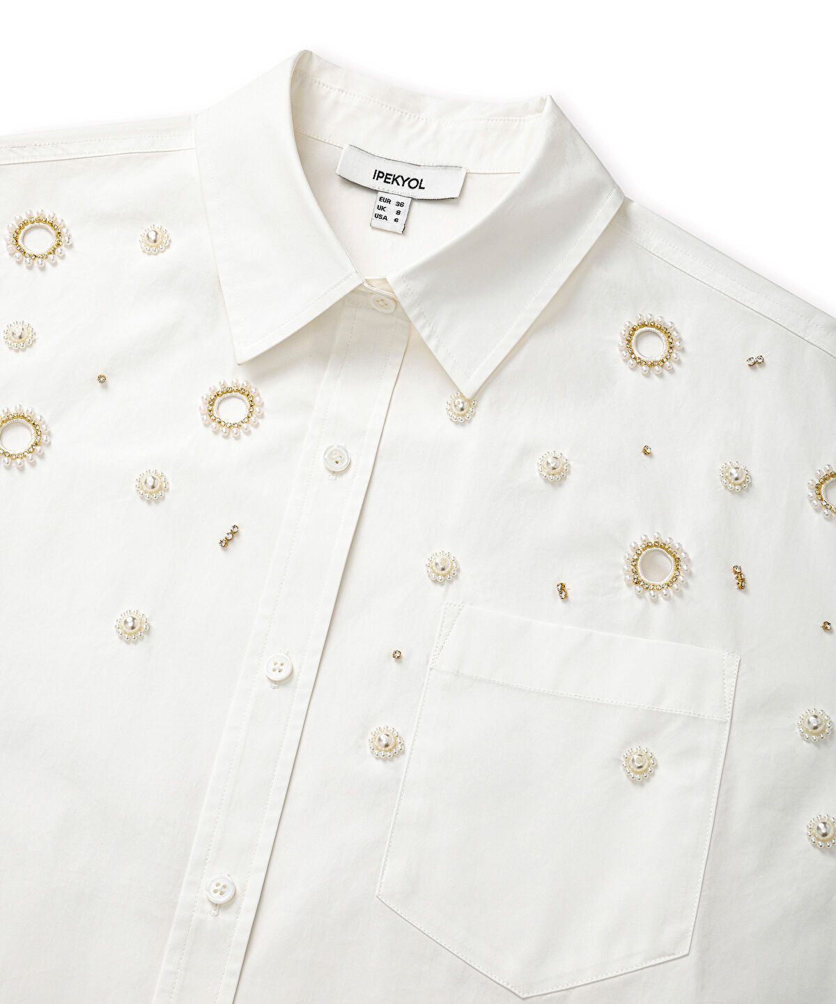 Embroidered Cutout Poplin Shirt