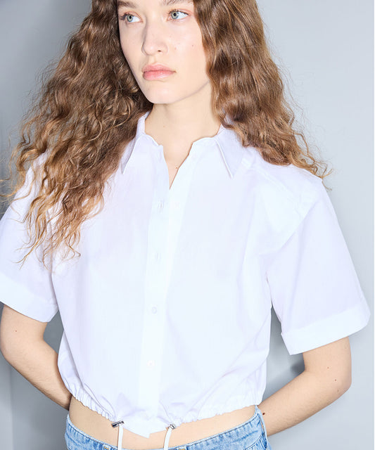 Gathered Poplin Shirt