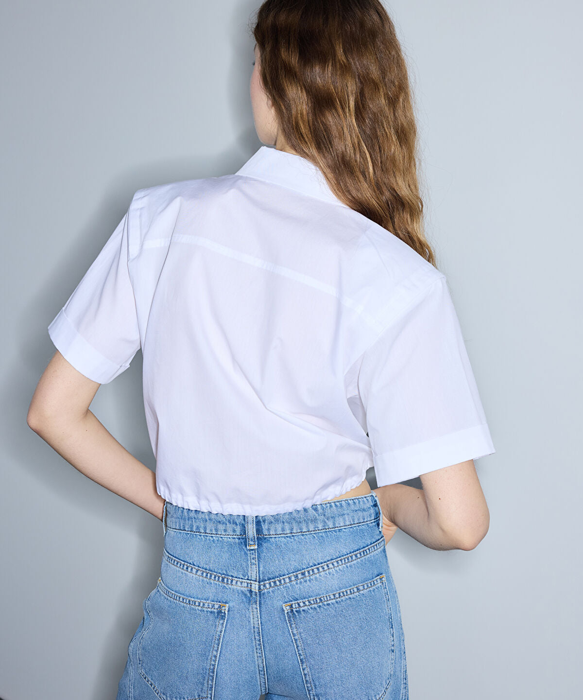 Zoomed Gathered Poplin Shirt