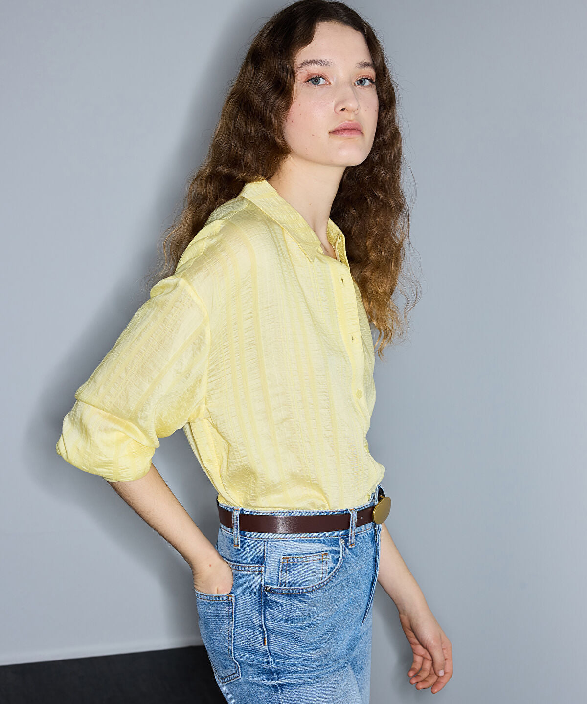 Zoomed Textured Cutout Shirt