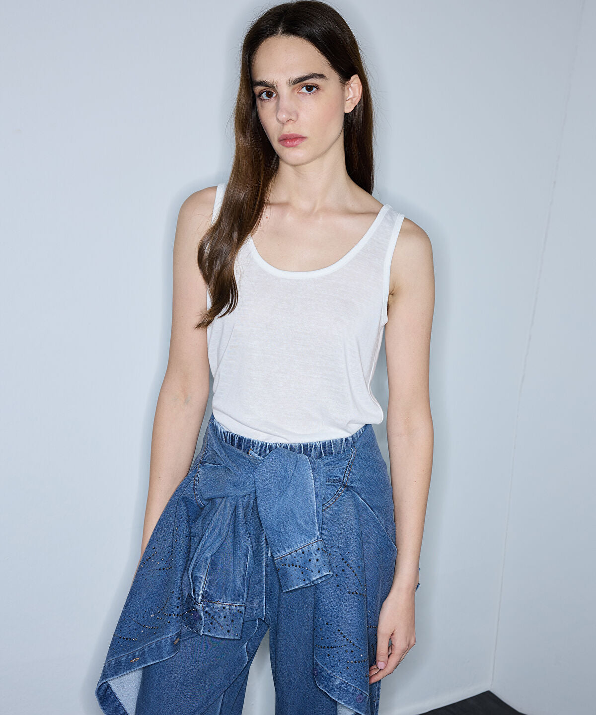 Zoomed Embellished Denim Shirt