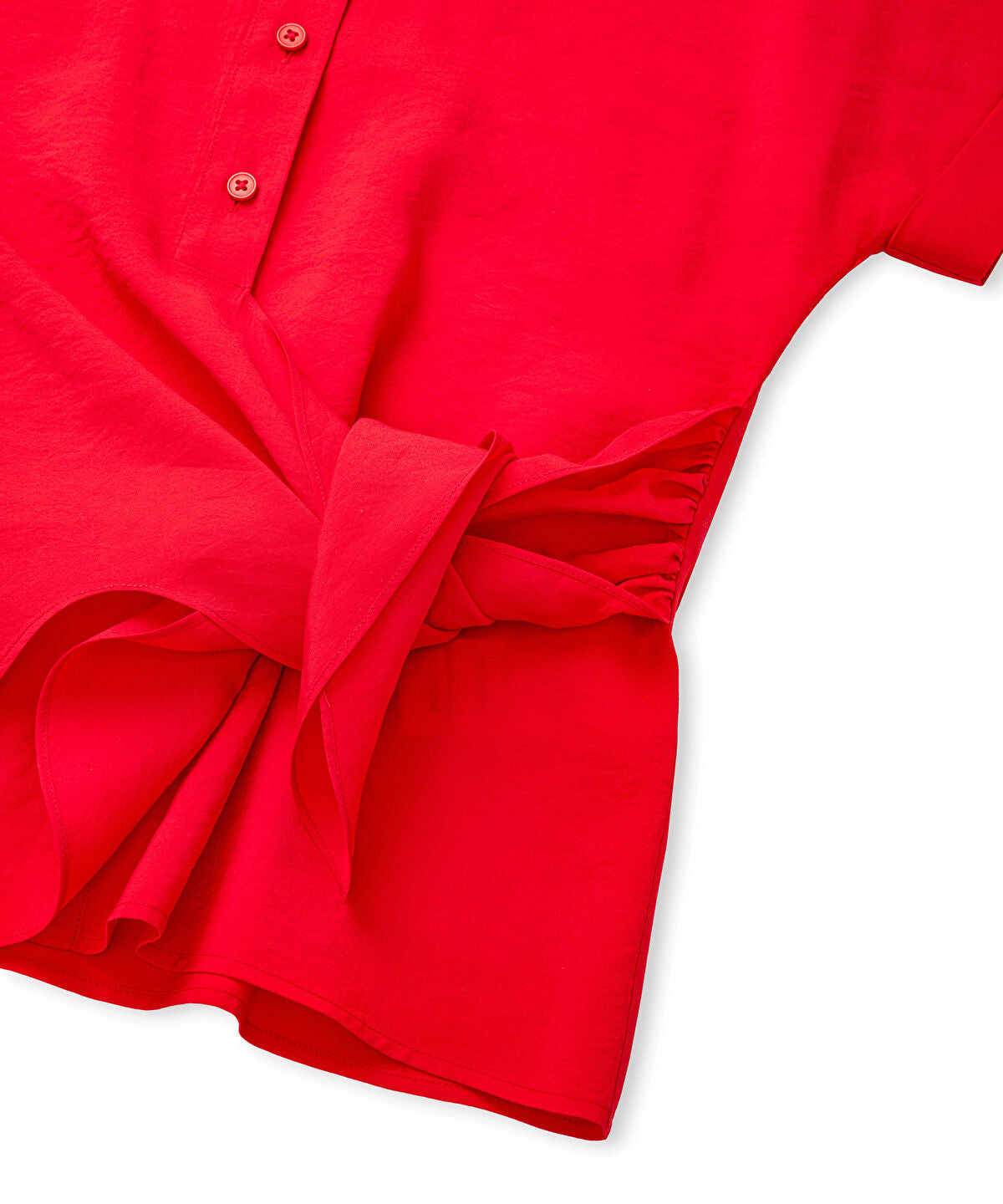 Asymmetric Tie Waist Shirt