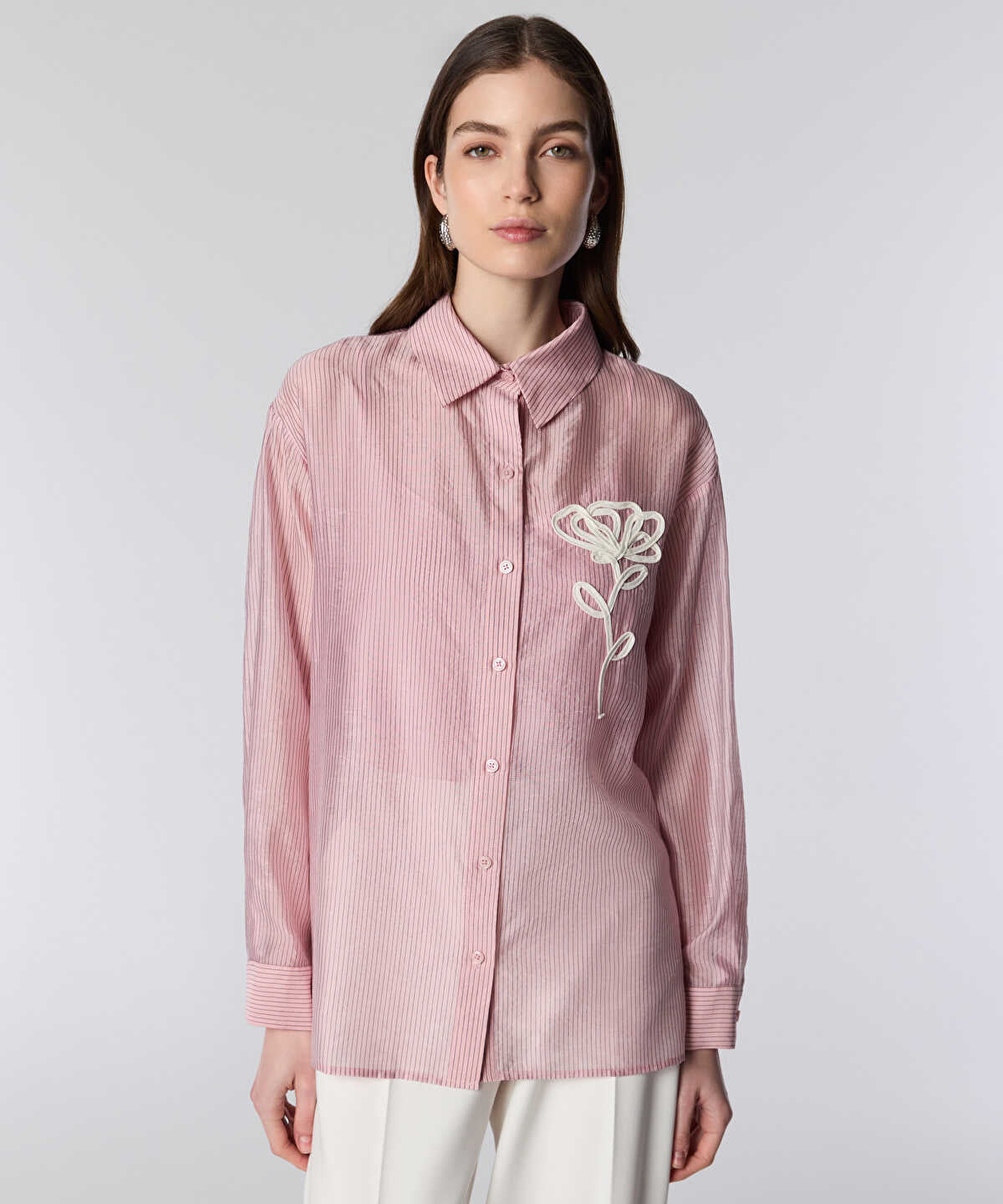 Embroidered Stripe Shirt