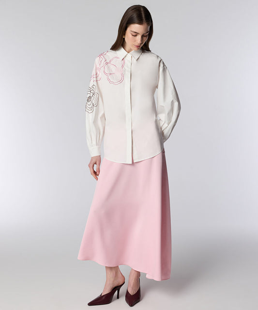 Floral Embroidered Poplin Shirt
