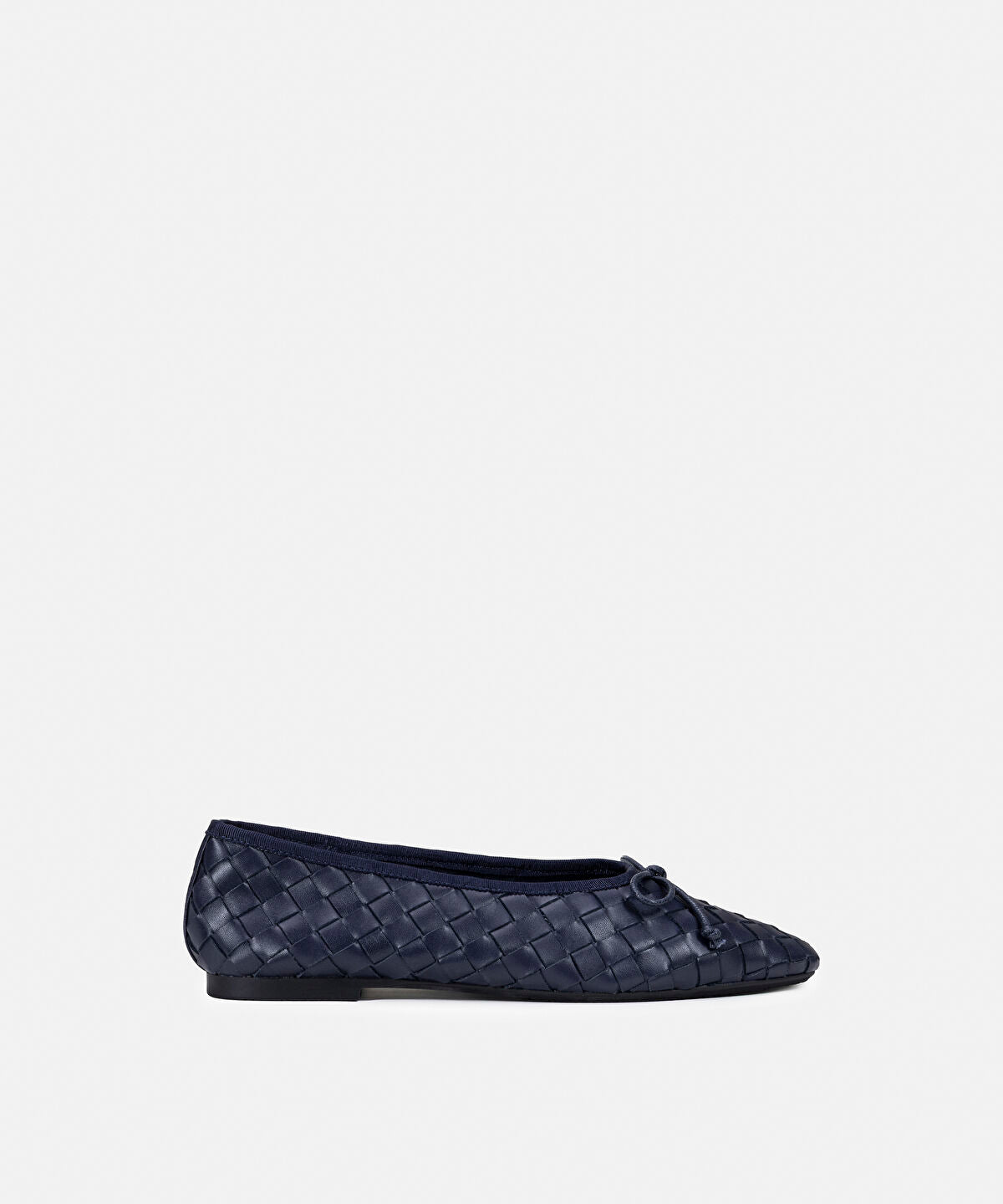 Zoomed Woven Leather Ballet Flats