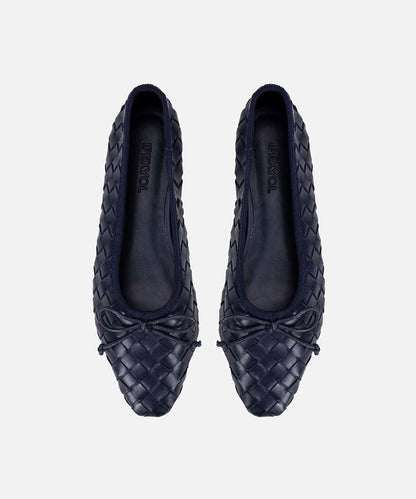 Woven Leather Ballet Flats