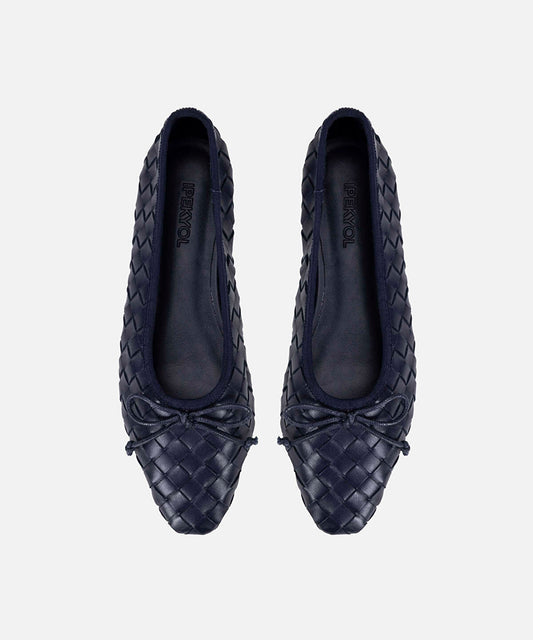 Woven Leather Ballet Flats