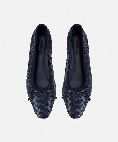 Woven Leather Ballet Flats
