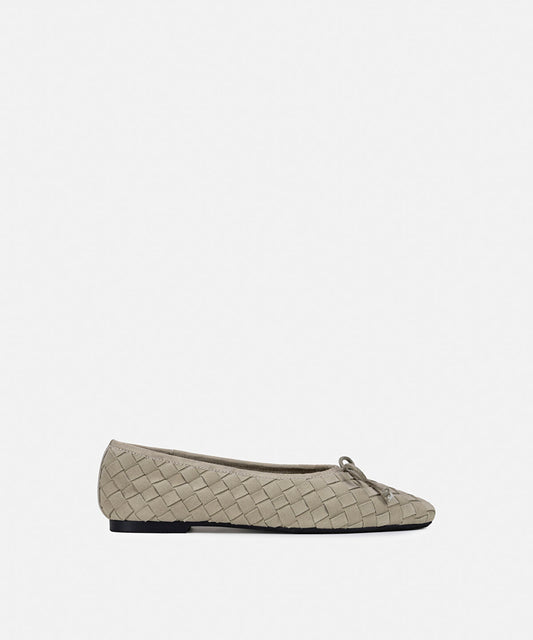 Woven Suede Leather Ballet Flats