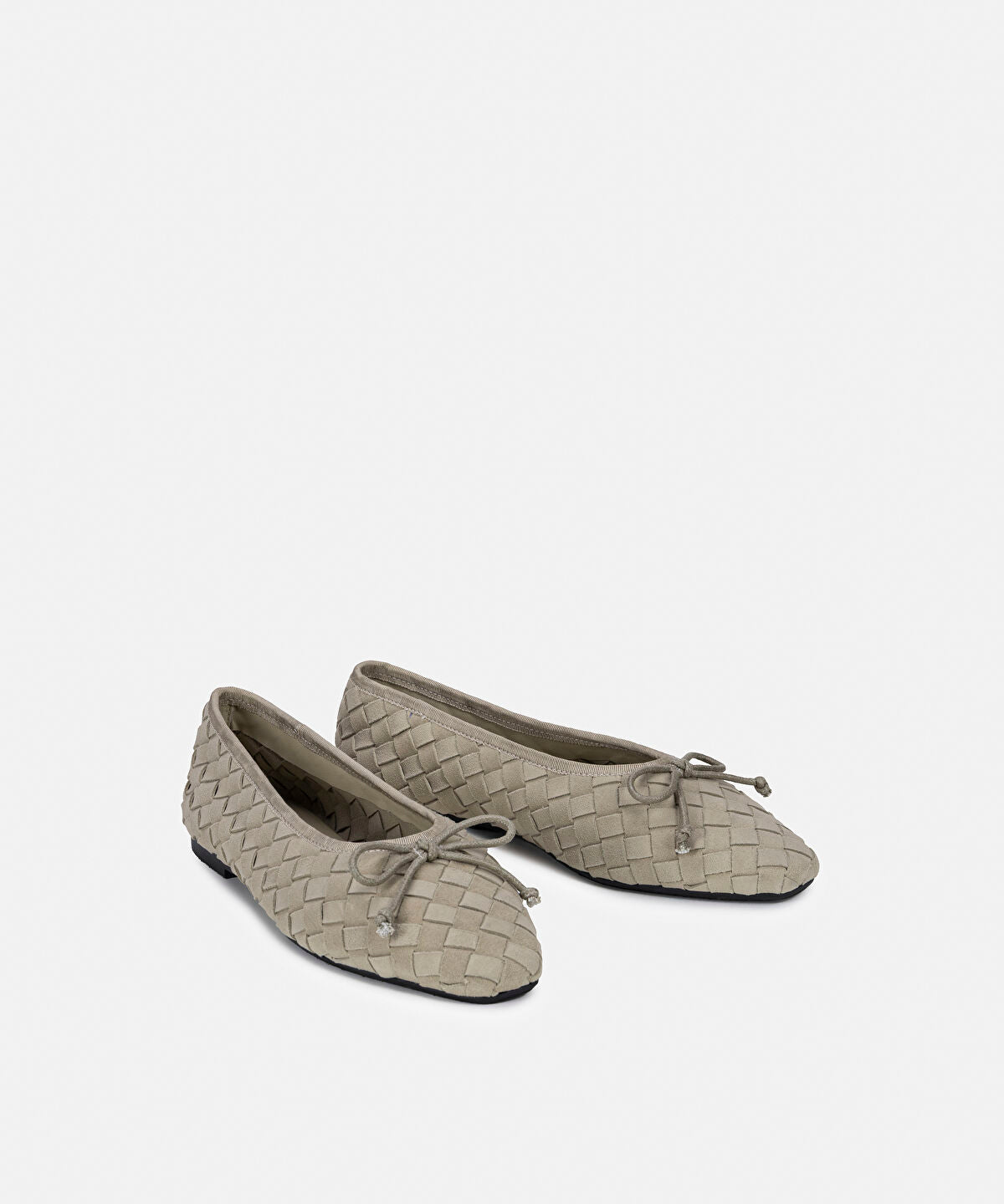 Woven Suede Leather Ballet Flats