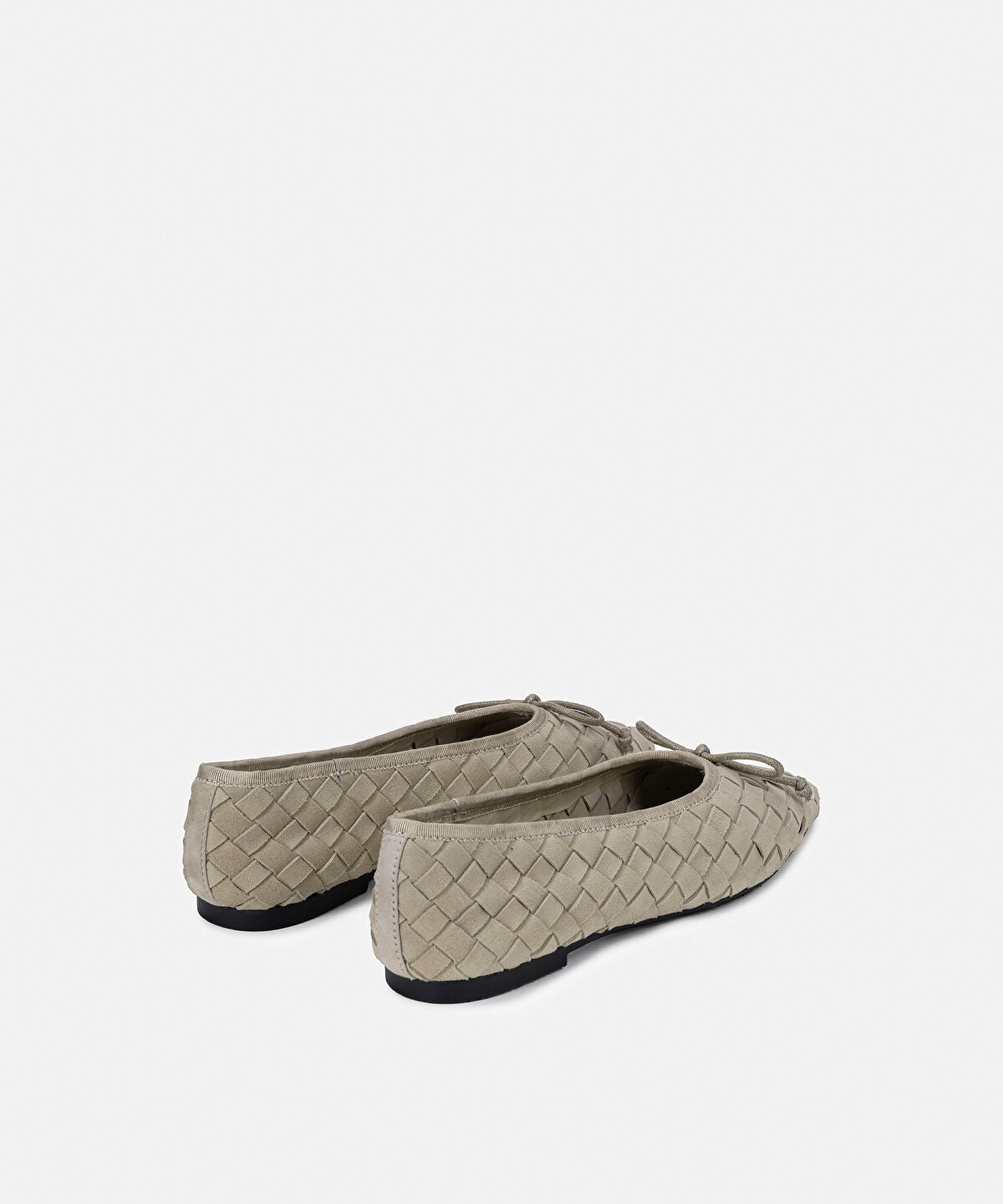 Zoomed Woven Suede Leather Ballet Flats