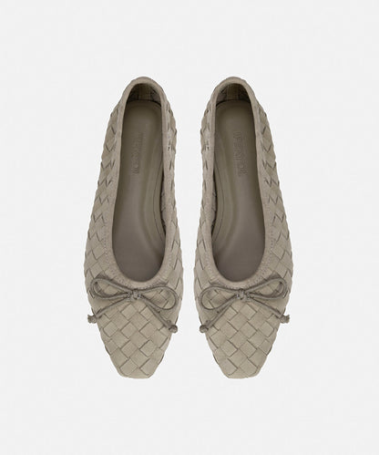 Woven Suede Leather Ballet Flats