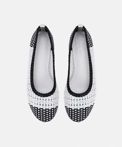 Woven Color-Block Ballet Flats