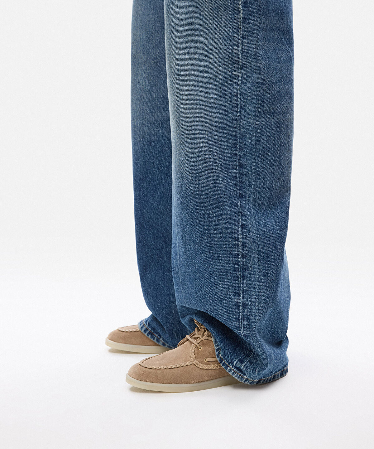 Zoomed Braided-Trim Suede Boat Shoes