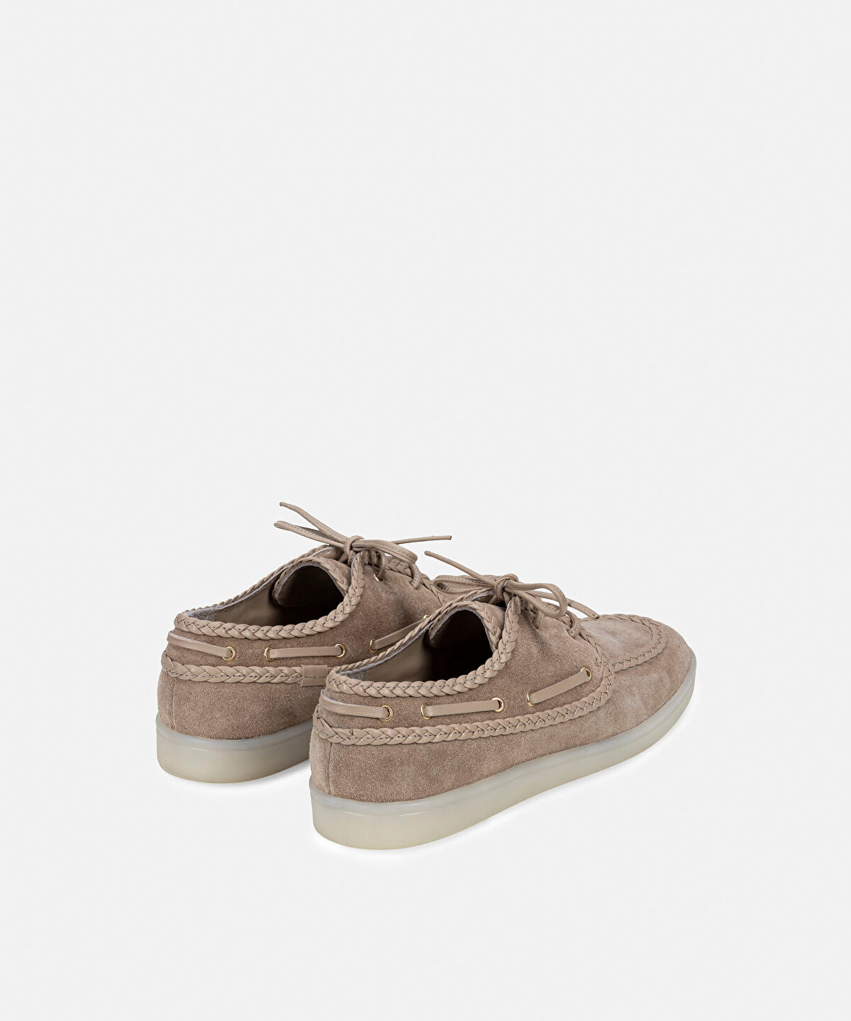 Zoomed Braided-Trim Suede Boat Shoes