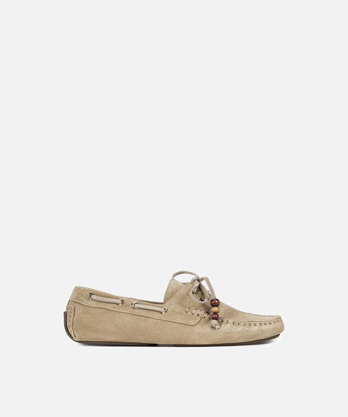Zoomed Beaded Suede Leather Loafers