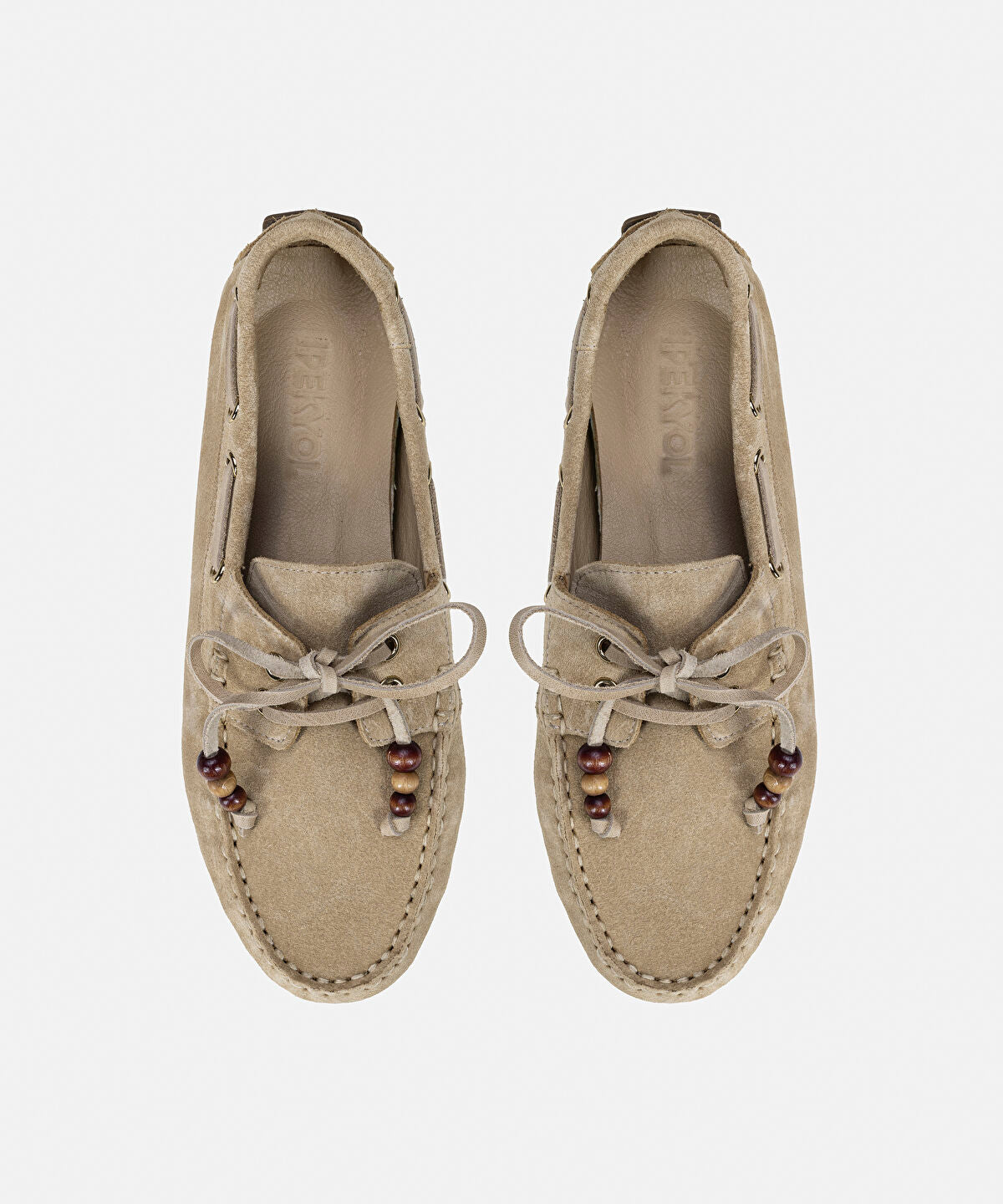 Zoomed Beaded Suede Leather Loafers