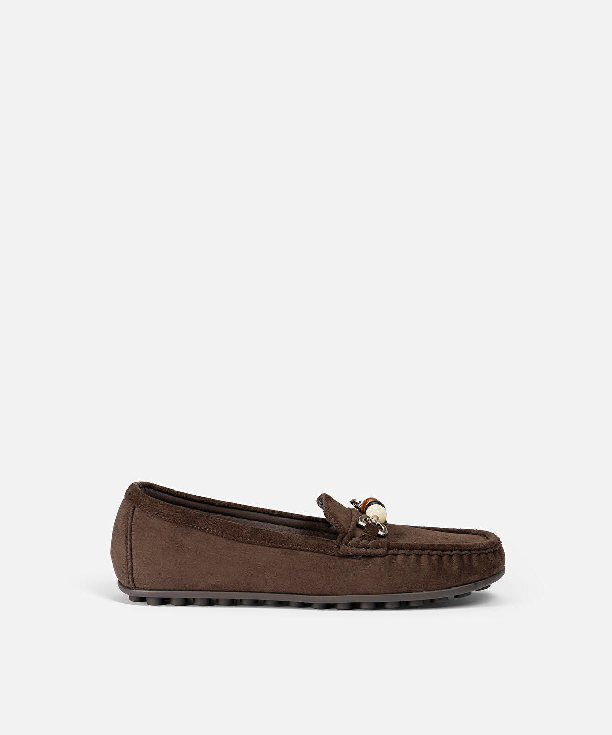 Zoomed Bead Embellished Loafers